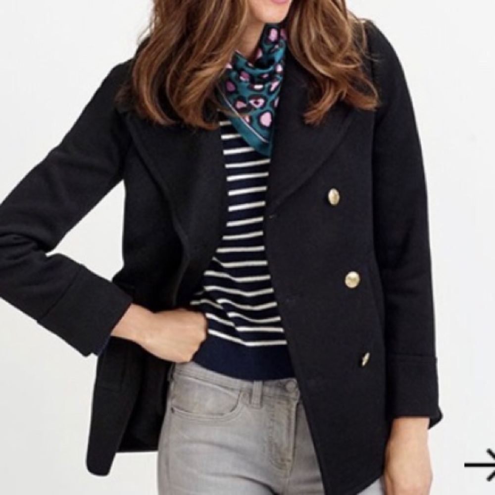 SOLD!!!!J. Crew Classic Wool Peacoat in Black